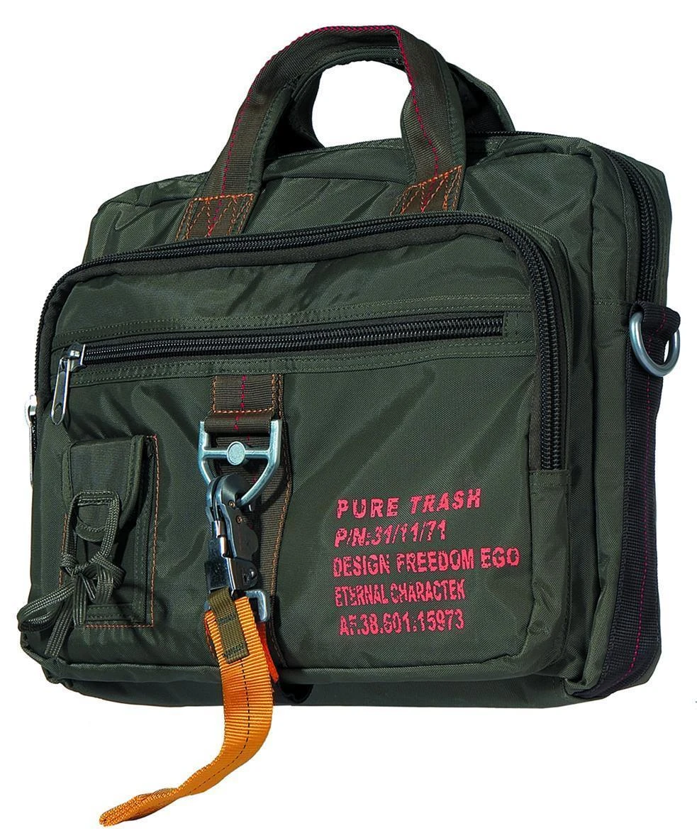 Pure Trash Pilotentasche Nylon Oliv 3 Pure Trash Pilotentasche Nylon Oliv